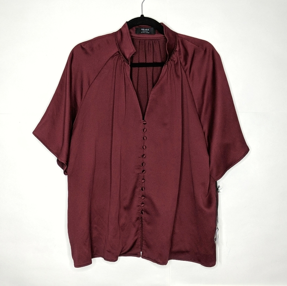 Brass Clothing Tops - NEW Brass Clothing Flow Blouse Garnet Red XL